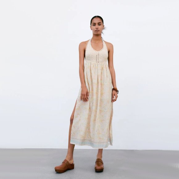 Zara Dresses & Skirts - NWT Zara crochet cotton blend paisley print dress
